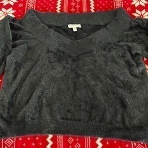 Chelsea28 Women’s black eyelash V neck sweater size XXL NWOT